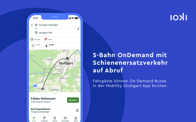 Digital rail replacement on-demand: passengers can book on-demand buses in the Mobility Stuttgart App